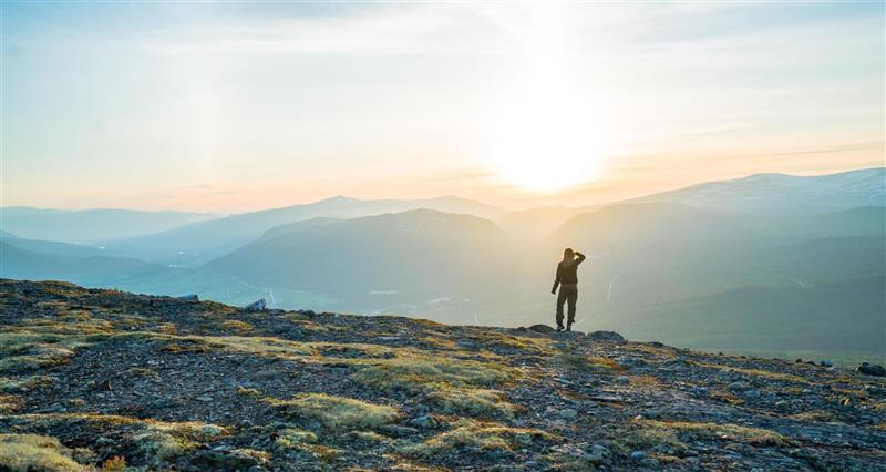 Person på fjelltur 